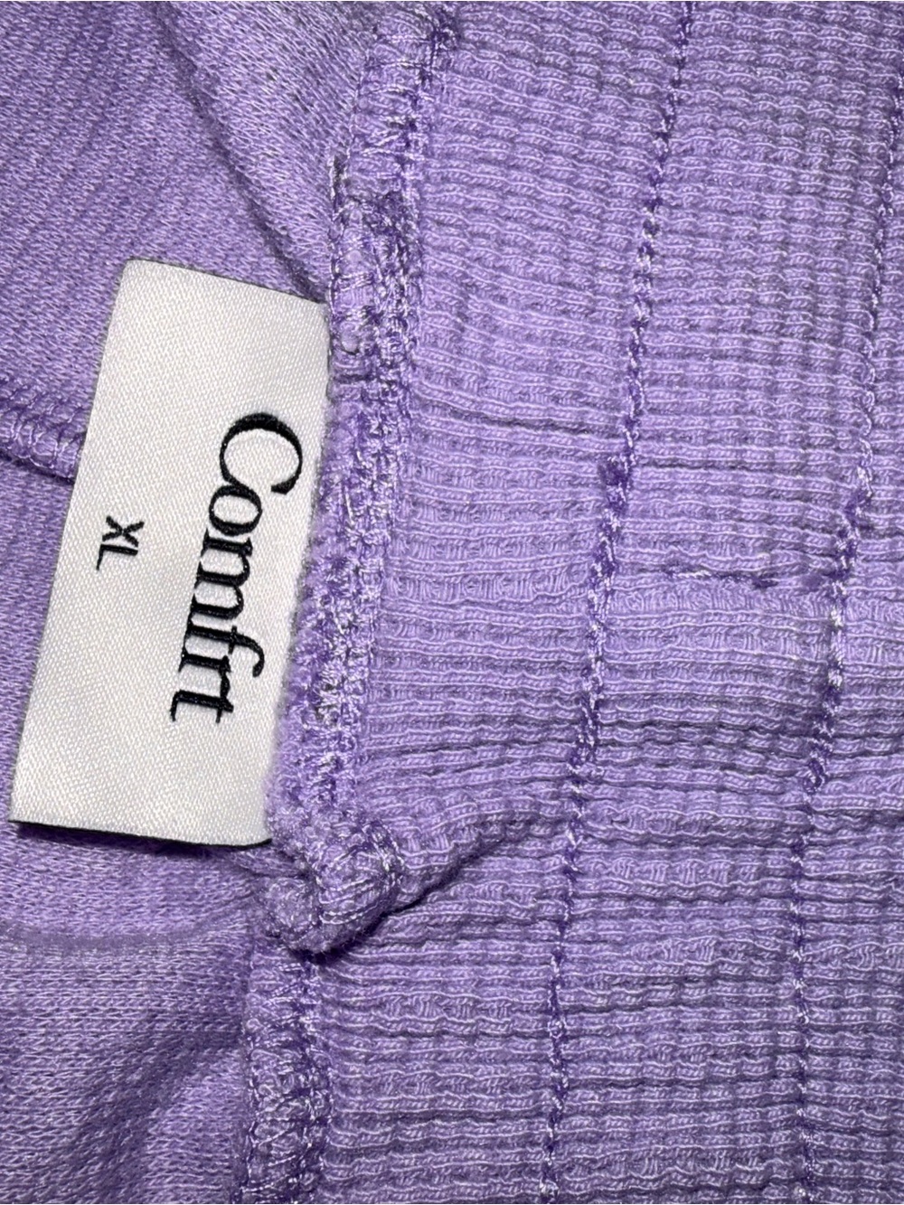 Comfrt brand Women's Lavender Waffle-Knit shorts - XL